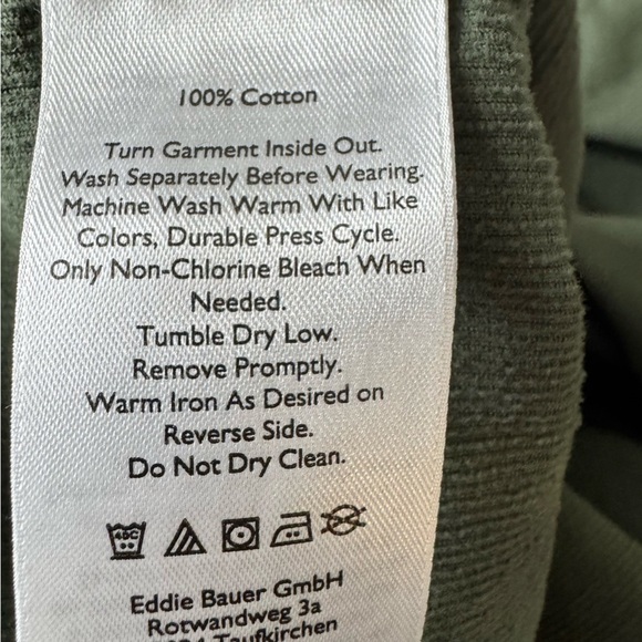 Eddie Bauer Green Corduroy Button Down Shirt Size XLarge Tall 100% Cotton - Picture 9 of 9